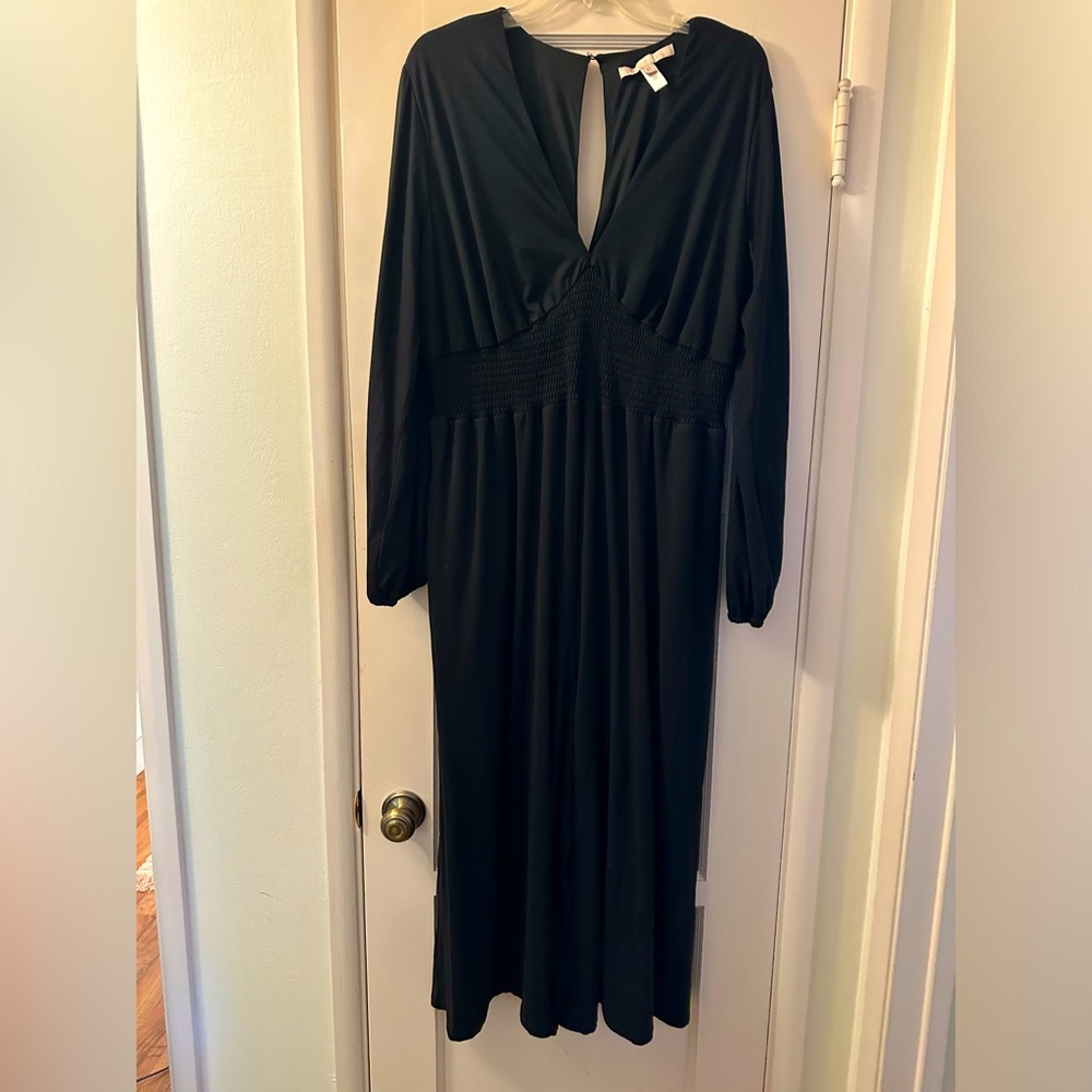 Hutch brand romper with balloon sleeves and dropped neckline